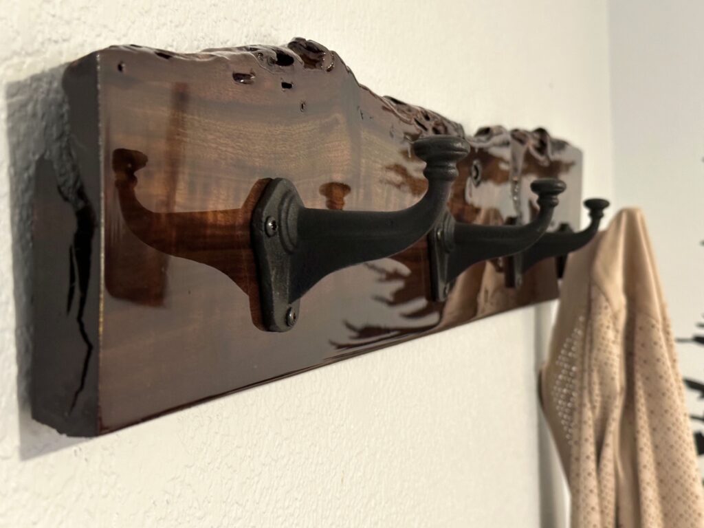 Epoxy Walnut Coat Rack